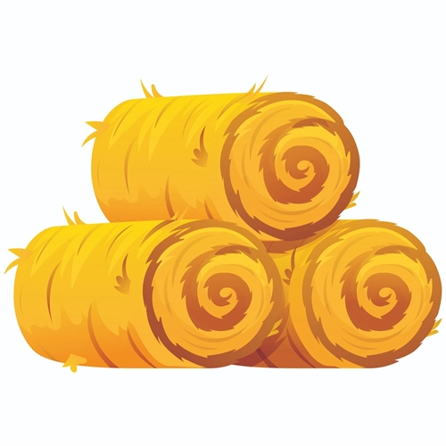 At the Farm Theme Hay Bales Transparent Sticker